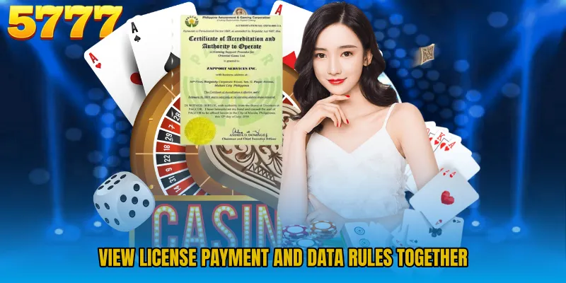 View license payment and data rules together